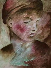 Marble relief Lady in Red affiliated with artnxs.com the future link to top art galleries in London, Paris, Rome and Geneva.